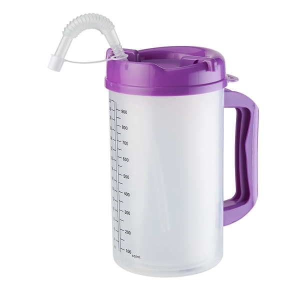 32 oz. medical mug with double wall construction, twist-open lid, straw... from ASI 52840 Evans Manufacturing