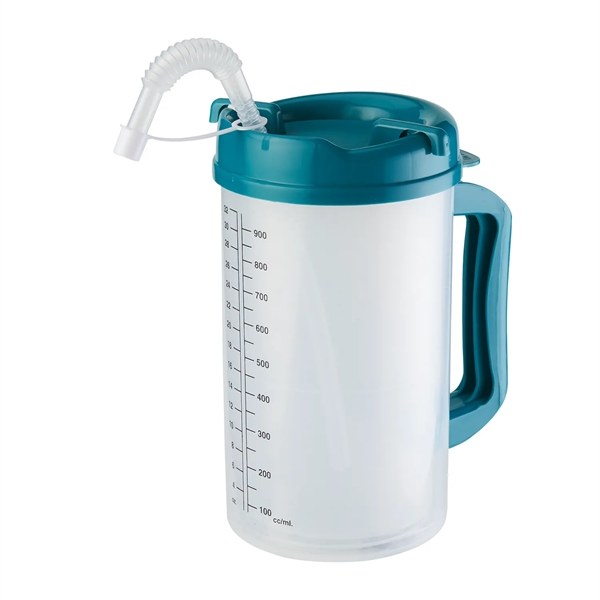 32 oz. medical mug with double wall construction, twist-open lid, straw... from ASI 52840 Evans Manufacturing