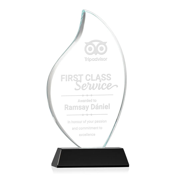 3/4" thick Starfire Crystal Flame with rounded edges and mounted on... from ASI 84592 St Regis Group / St Regis