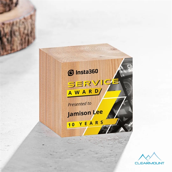 The Feuille Award is a simple wooden cube that has so... from ASI 84592 St Regis Group / Clearmount