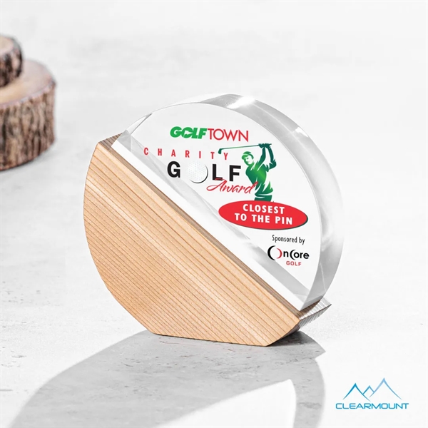 The Soleil VividPrint™  Award is a custom shaped circle with... from ASI 84592 St Regis Group / Clearmount