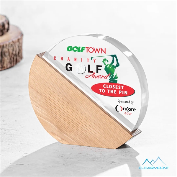 The Soleil VividPrint™  Award is a custom shaped circle with... from ASI 84592 St Regis Group / Clearmount