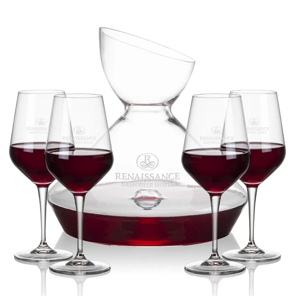The Woodbury Carafe and wine glasses set will make a statement... from ASI 84592 St Regis Group