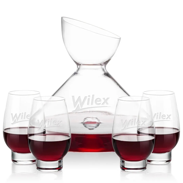 The Woodbury Carafe and wine glasses set will make a statement... from ASI 84592 St Regis Group