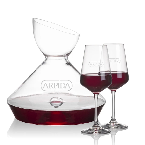 The Woodbury Carafe and wine glasses set will make a statement... from ASI 84592 St Regis Group