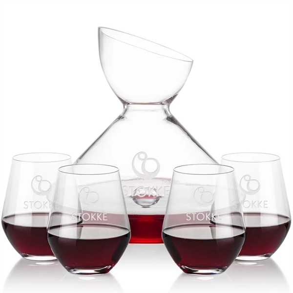 The Woodbury Carafe and wine glasses set will make a statement... from ASI 84592 St Regis Group