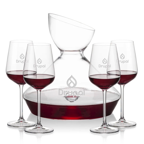 The Woodbury Carafe and wine glasses set will make a statement... from ASI 84592 St Regis Group