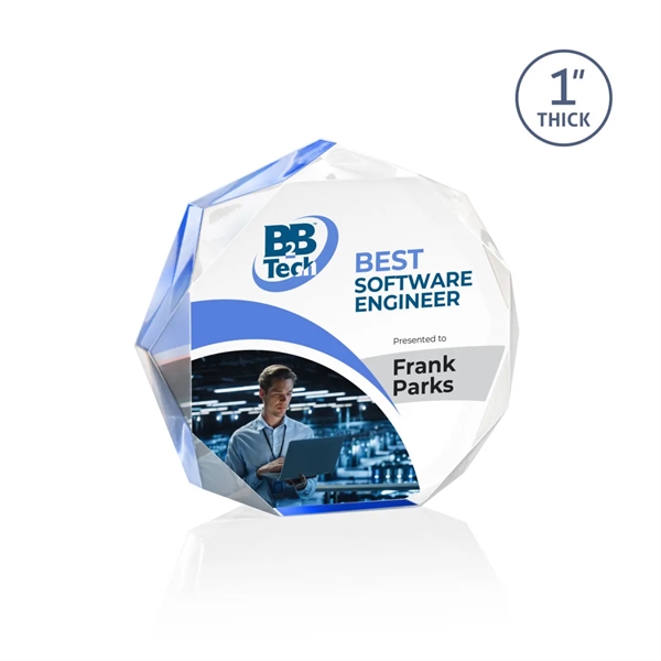 The Piedmont VividPrint™ Award is a dynamic freestanding polygon with recessed... from ASI 84592 St Regis Group / St Regis