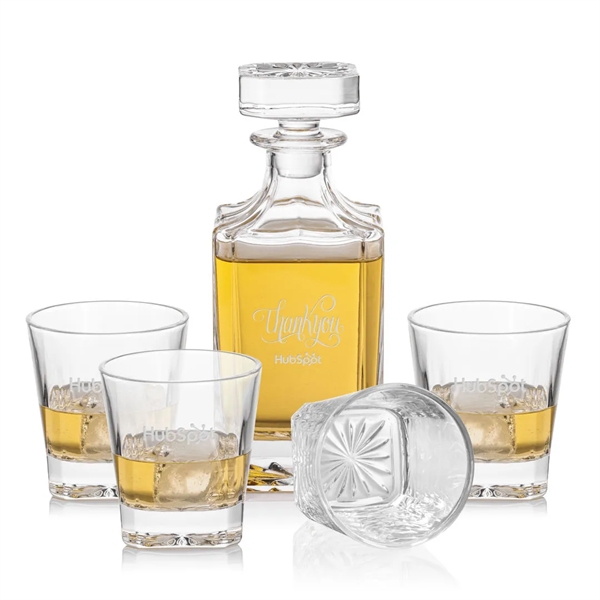 The Seneca Decanter & OTR set features a squared shape decanter... from ASI 84592 St Regis Group