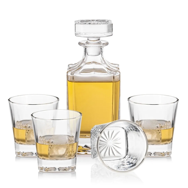 The Seneca Decanter & OTR set features a squared shape decanter... from ASI 84592 St Regis Group