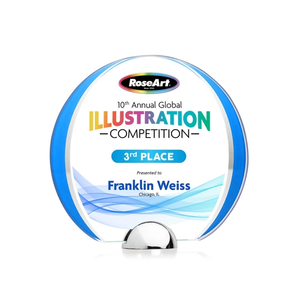 Made of Starfire Crystal, the beautiful round Stanton VividPrint™ Award features... from ASI 84592 St Regis Group / St Regis