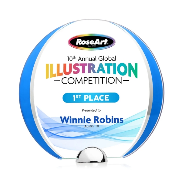 Made of Starfire Crystal, the beautiful round Stanton VividPrint™ Award features... from ASI 84592 St Regis Group / St Regis