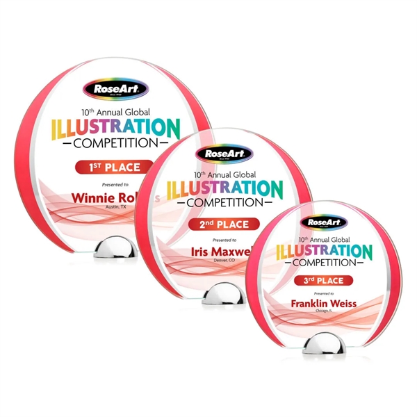 Made of Starfire Crystal, the beautiful round Stanton VividPrint™ Award features... from ASI 84592 St Regis Group / St Regis