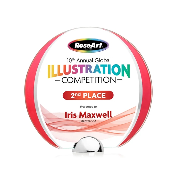 Made of Starfire Crystal, the beautiful round Stanton VividPrint™ Award features... from ASI 84592 St Regis Group / St Regis