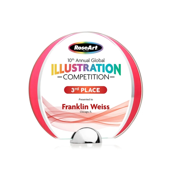 Made of Starfire Crystal, the beautiful round Stanton VividPrint™ Award features... from ASI 84592 St Regis Group / St Regis