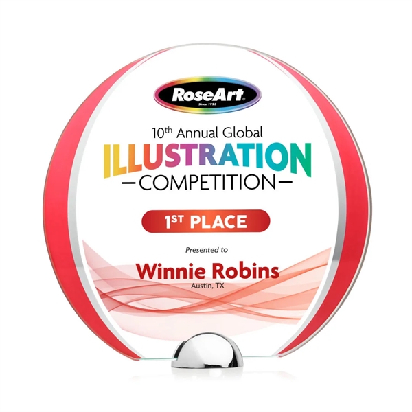 Made of Starfire Crystal, the beautiful round Stanton VividPrint™ Award features... from ASI 84592 St Regis Group / St Regis