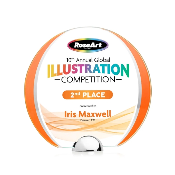 Made of Starfire Crystal, the beautiful round Stanton VividPrint™ Award features... from ASI 84592 St Regis Group / St Regis