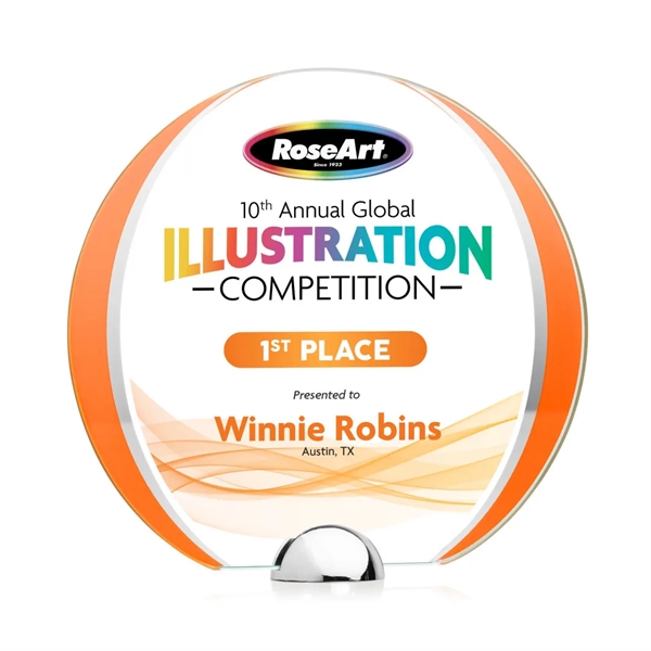 Made of Starfire Crystal, the beautiful round Stanton VividPrint™ Award features... from ASI 84592 St Regis Group / St Regis