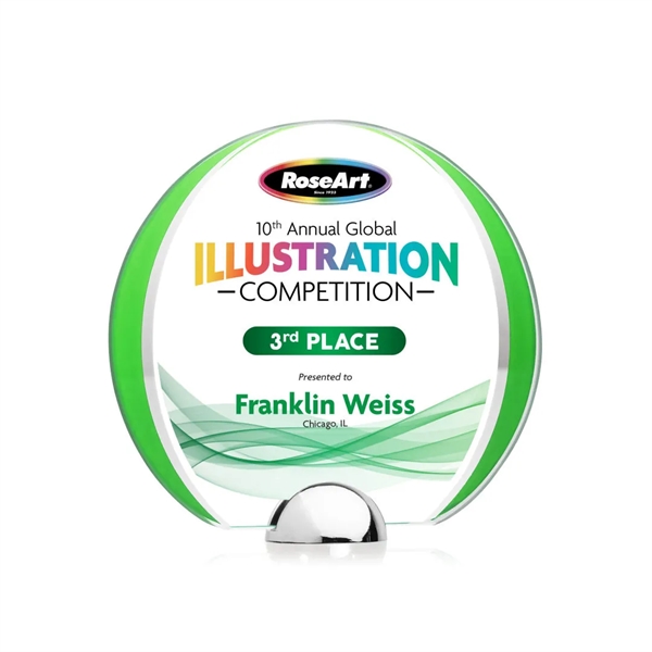 Made of Starfire Crystal, the beautiful round Stanton VividPrint™ Award features... from ASI 84592 St Regis Group / St Regis