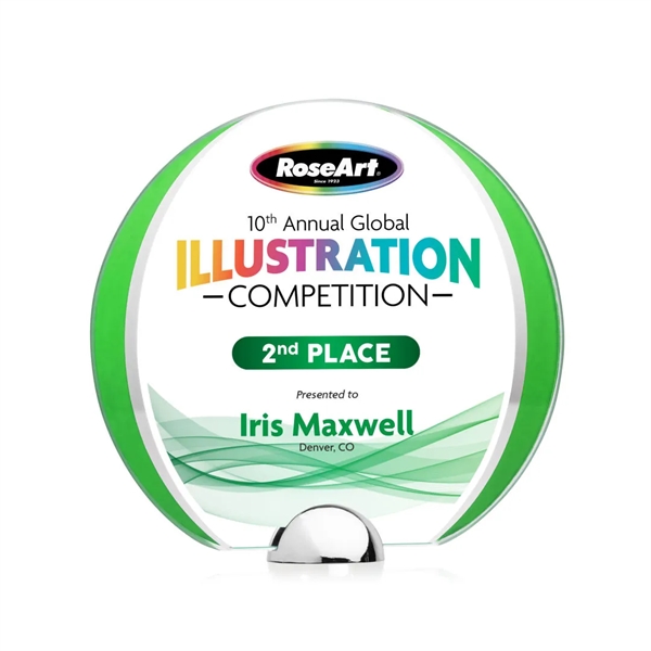 Made of Starfire Crystal, the beautiful round Stanton VividPrint™ Award features... from ASI 84592 St Regis Group / St Regis