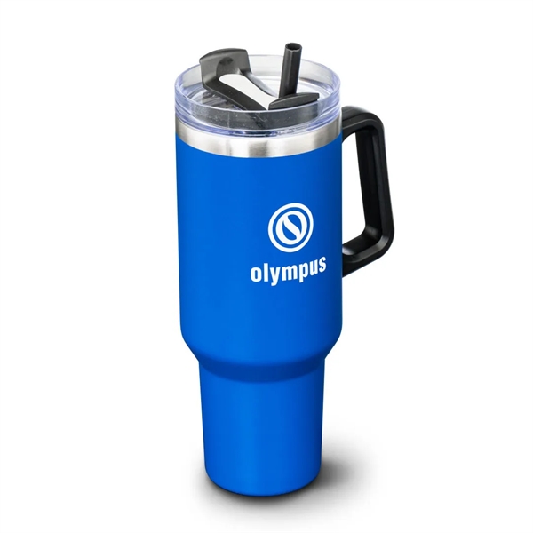 The double-insulated 40oz Compeer Handle Travel Mug is the ultimate companion... from ASI 84592 St Regis Group