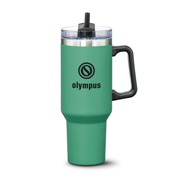 The double-insulated 40oz Compeer Handle Travel Mug is the ultimate companion... from ASI 84592 St Regis Group
