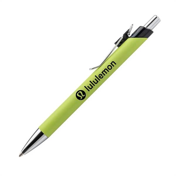 Elijah Clicker Pen features a rubberized soft-touch coating barrel, steel chrome... from ASI 84592 St Regis Group