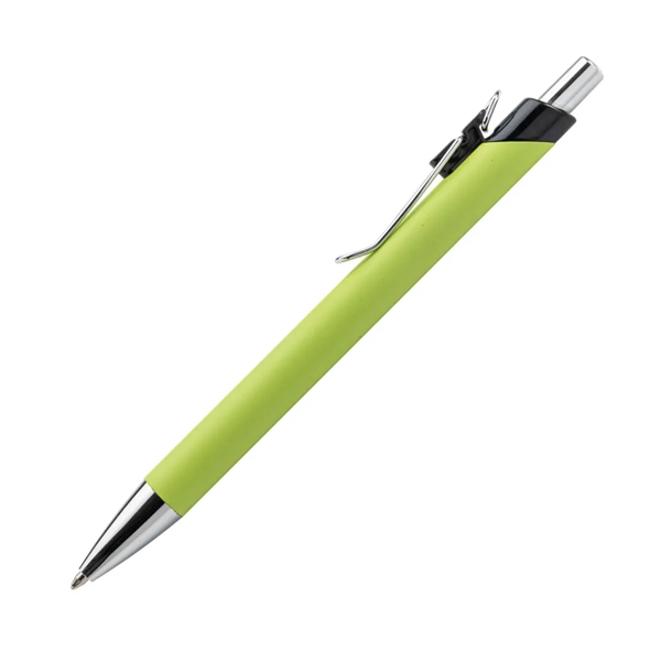 Elijah Clicker Pen features a rubberized soft-touch coating barrel, steel chrome... from ASI 84592 St Regis Group