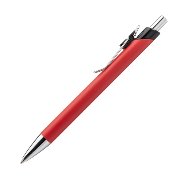 Elijah Clicker Pen features a rubberized soft-touch coating barrel, steel chrome... from ASI 84592 St Regis Group