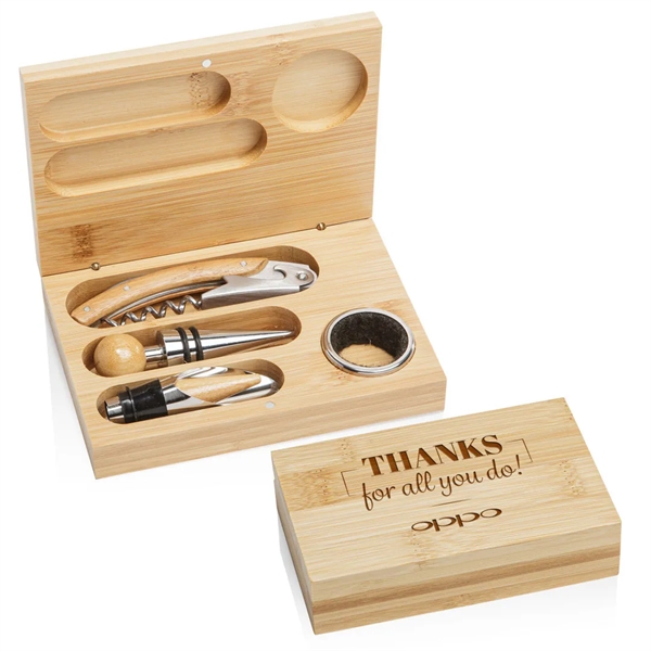 Celebrate your love for wine with our Bamboo Wine Accessory Set!... from ASI 84592 St Regis Group