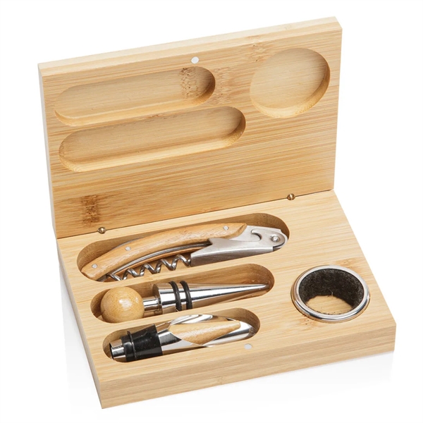 Celebrate your love for wine with our Bamboo Wine Accessory Set!... from ASI 84592 St Regis Group
