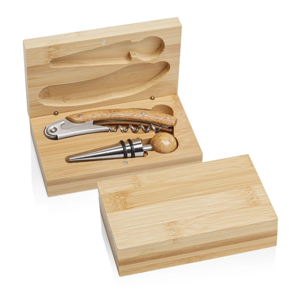 Celebrate your love for wine with our Bamboo Wine Accessory Set!... from ASI 84592 St Regis Group