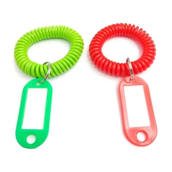 Spiral coil wristlet keyring with name tag plus 1 color silkscreen... from ASI 37218 Athena Promo (tm)