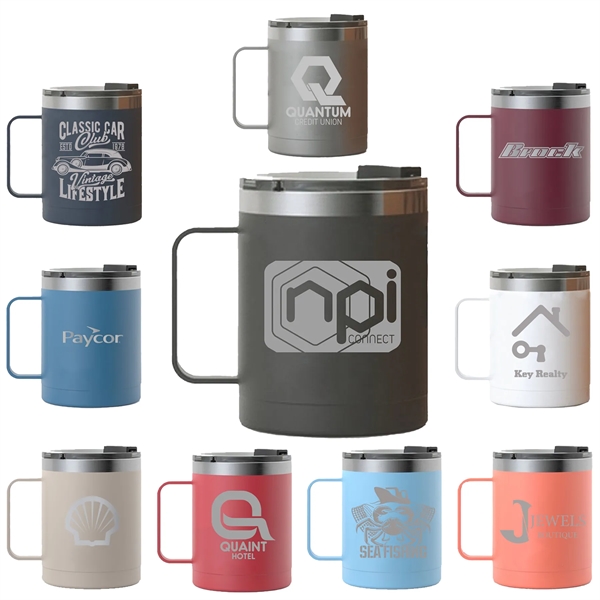 RTIC 12 ounce insulated stainless steel ringed coffee mug with lid... from ASI 74601 Calico