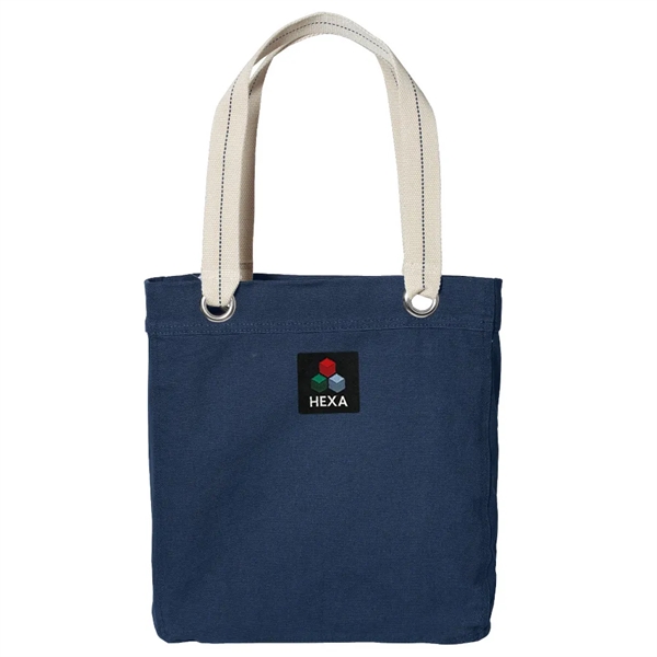 100% cotton canvas fully lined tote perfect for shopping, beach days... from ASI 92980 WOV-IN® / Universal Strap/Wov-In Line