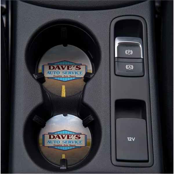 2.5" cup holder car coaster made of pulp paper.... from ASI 90807 Tekweld