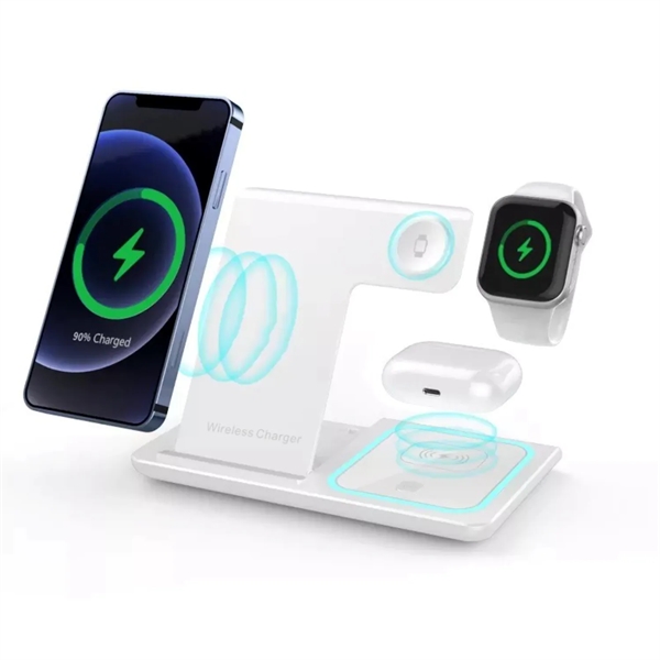 3 in 1 Foldable 15W wireless charger plus 1 color silkscreen... from ASI 37218 Athena Promo (tm)