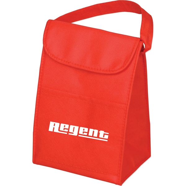 Insulated lunch bag with an open front pocket and fold-over top... from ASI 54100 Fields Manufacturing Inc / TargetLine®