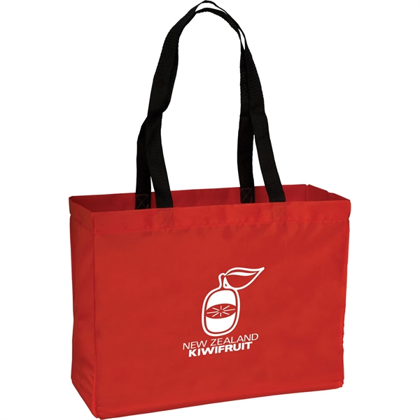 Medium polyester tote bag with stitched seams on the sides and... from ASI 54100 Fields Manufacturing Inc / TargetLine®