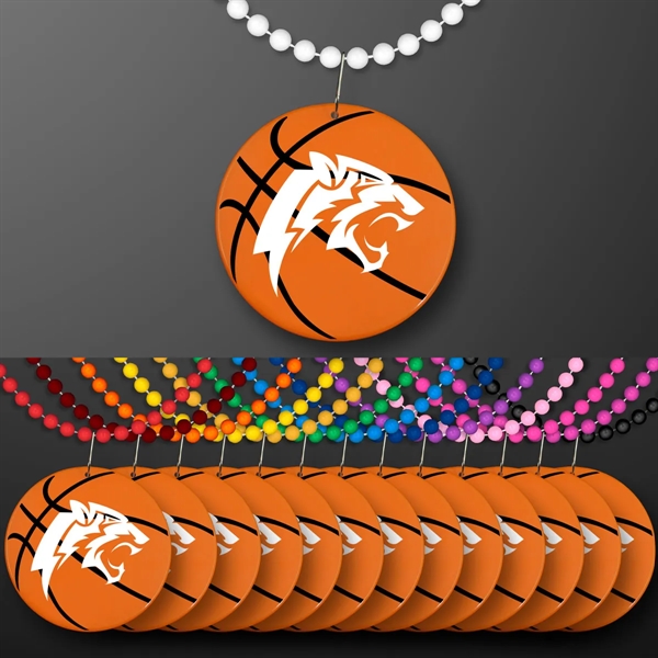 Basketball Medallion with J Hook for Beads (NON-Light Up); Imprinted Pricing... from ASI 34194 ALightPromos