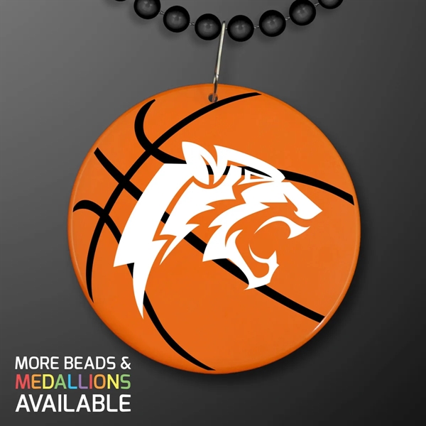 Basketball Medallion with J Hook for Beads (NON-Light Up); Imprinted Pricing... from ASI 34194 ALightPromos
