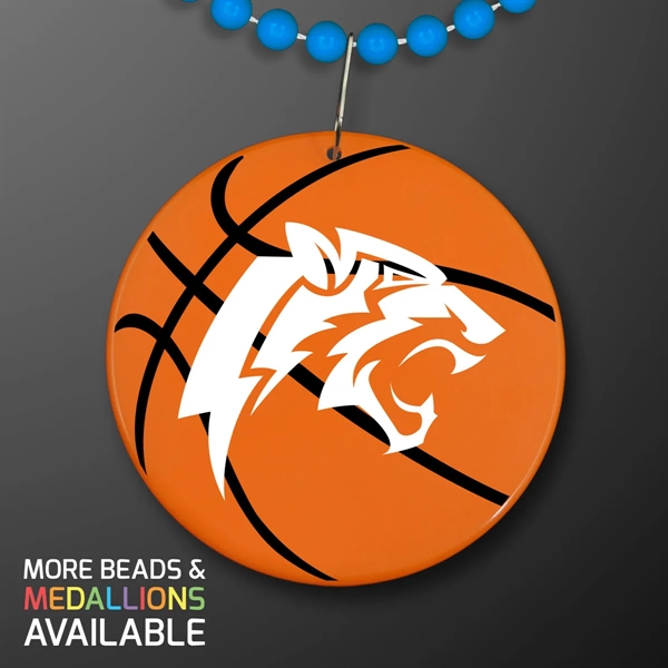 Basketball Medallion with J Hook for Beads (NON-Light Up); Imprinted Pricing... from ASI 34194 ALightPromos