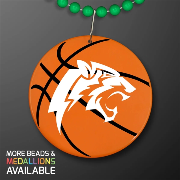 Basketball Medallion with J Hook for Beads (NON-Light Up); Imprinted Pricing... from ASI 34194 ALightPromos