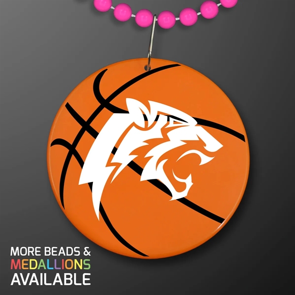 Basketball Medallion with J Hook for Beads (NON-Light Up); Imprinted Pricing... from ASI 34194 ALightPromos