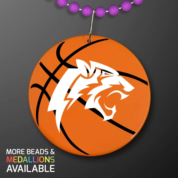 Basketball Medallion with J Hook for Beads (NON-Light Up); Imprinted Pricing... from ASI 34194 ALightPromos