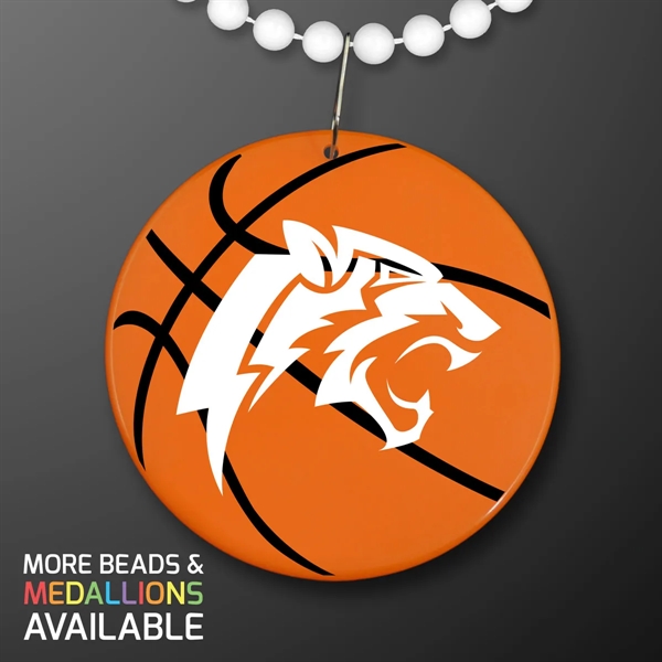 Basketball Medallion with J Hook for Beads (NON-Light Up); Imprinted Pricing... from ASI 34194 ALightPromos