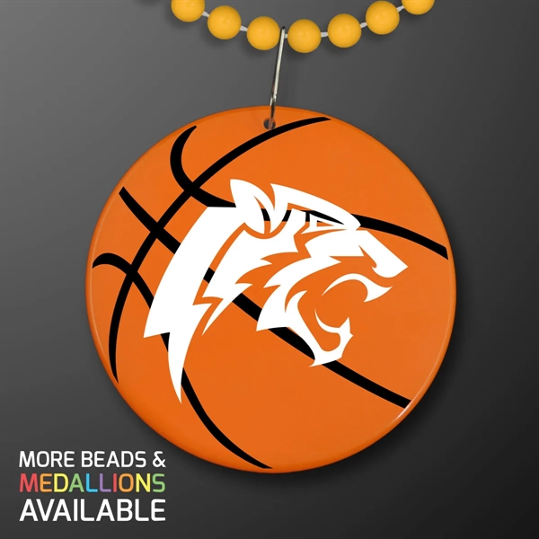Basketball Medallion with J Hook for Beads (NON-Light Up); Imprinted Pricing... from ASI 34194 ALightPromos