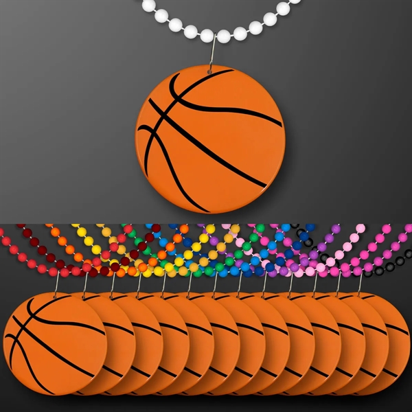 Basketball Medallion with J Hook for Beads (NON-Light Up); Imprinted Pricing... from ASI 34194 ALightPromos