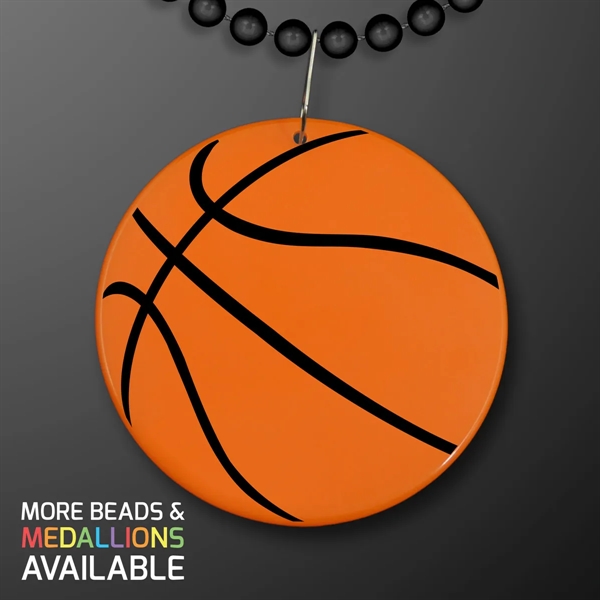 Basketball Medallion with J Hook for Beads (NON-Light Up); Imprinted Pricing... from ASI 34194 ALightPromos
