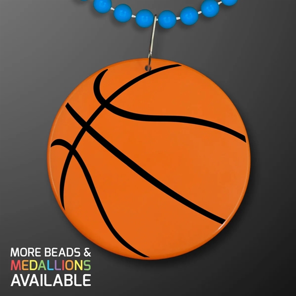 Basketball Medallion with J Hook for Beads (NON-Light Up); Imprinted Pricing... from ASI 34194 ALightPromos